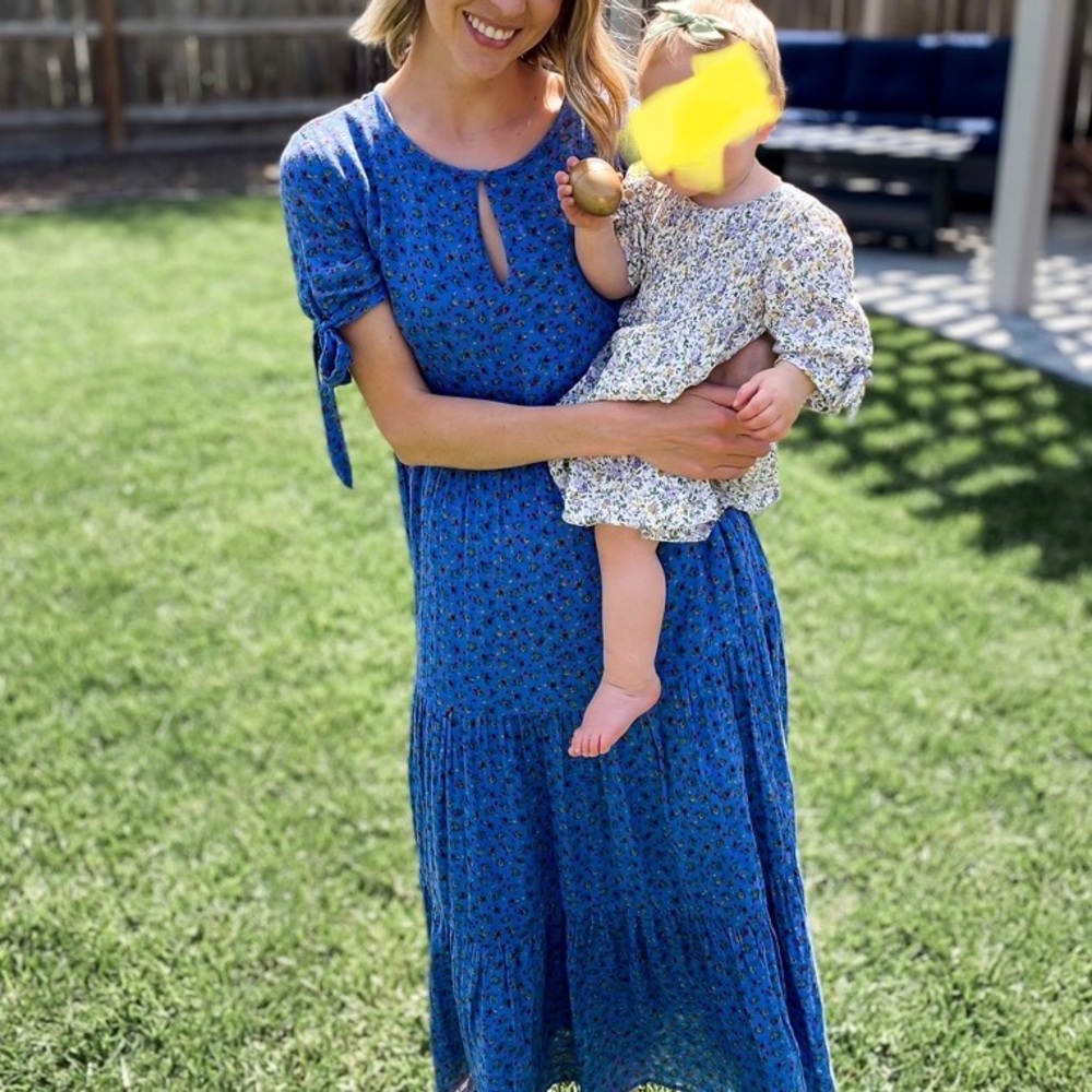 Blue floral Madewell maxi dress